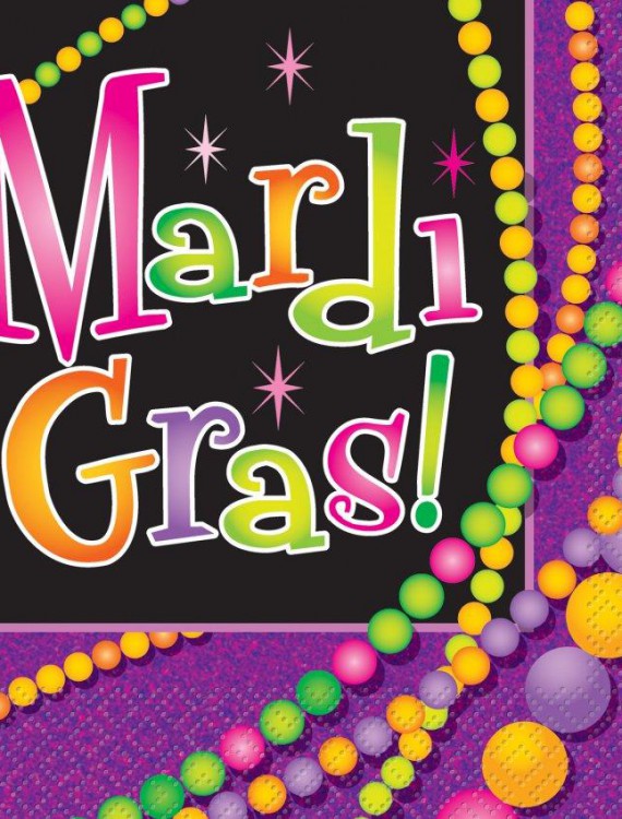 Mardi Gras Beads - Lunch Napkins (16 count)