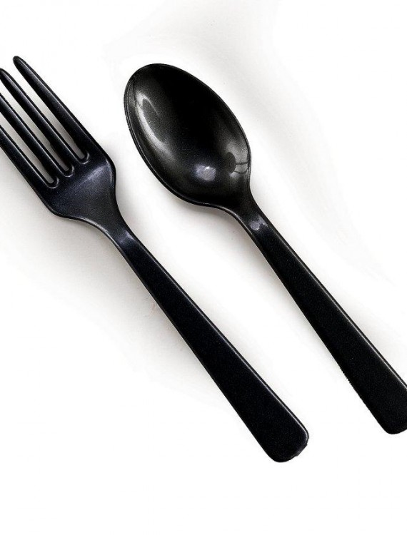 Black Forks and Spoons (8 each)