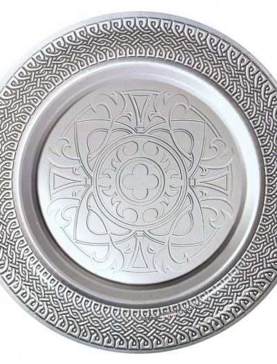 Goth Feast Silver Medieval Dinner Plates (8 count)