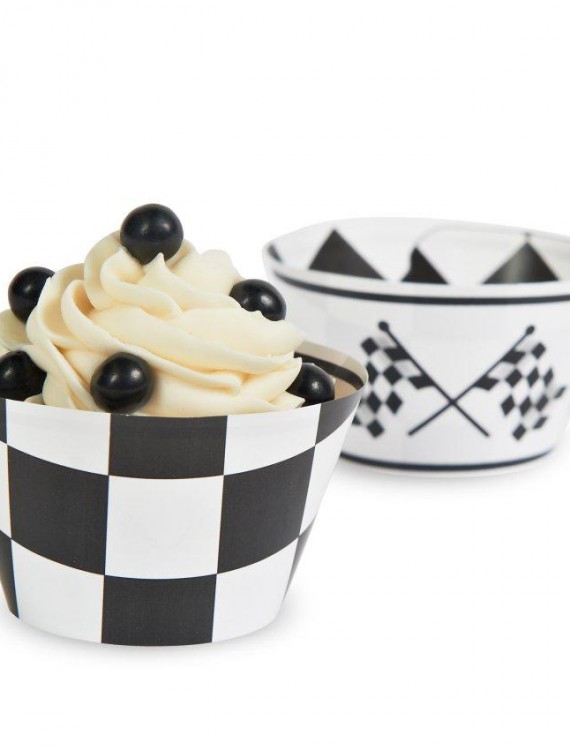 Black White Check Reversible Cupcake Wrappers (12 count)