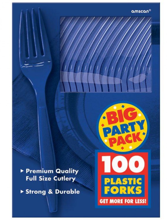 Bright Royal Blue Big Party Pack - Forks (100 count)