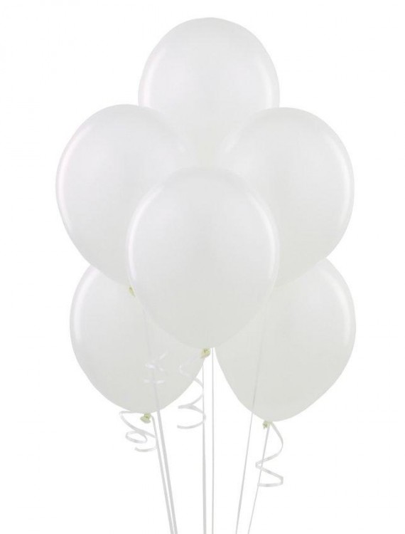 Bright White (White) Latex Balloons (6 count)