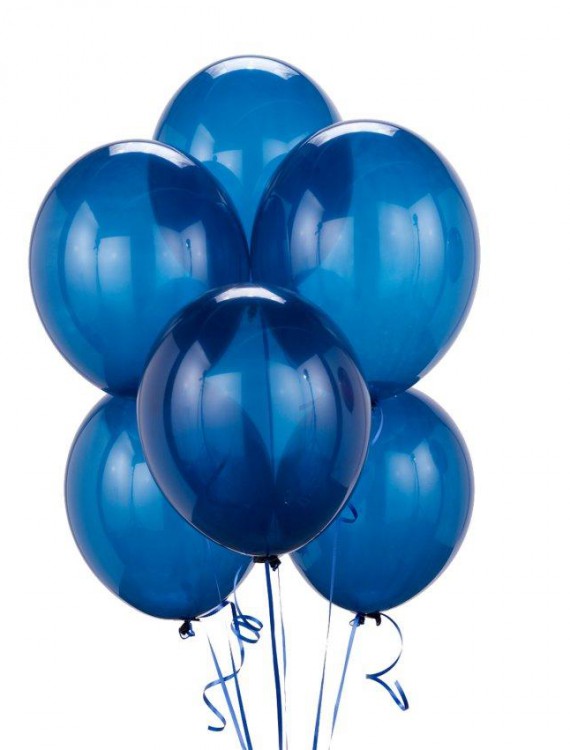 Crystal Blue Latex Balloons (6 count)