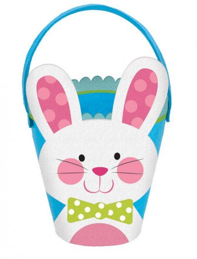 Easter Felt Bunny Bucket - Blue